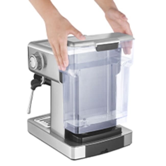 Machine à expresso semi-automatique en acier inoxydable argenté de 20 tasses avec réservoir d'eau de 0,5 gallon