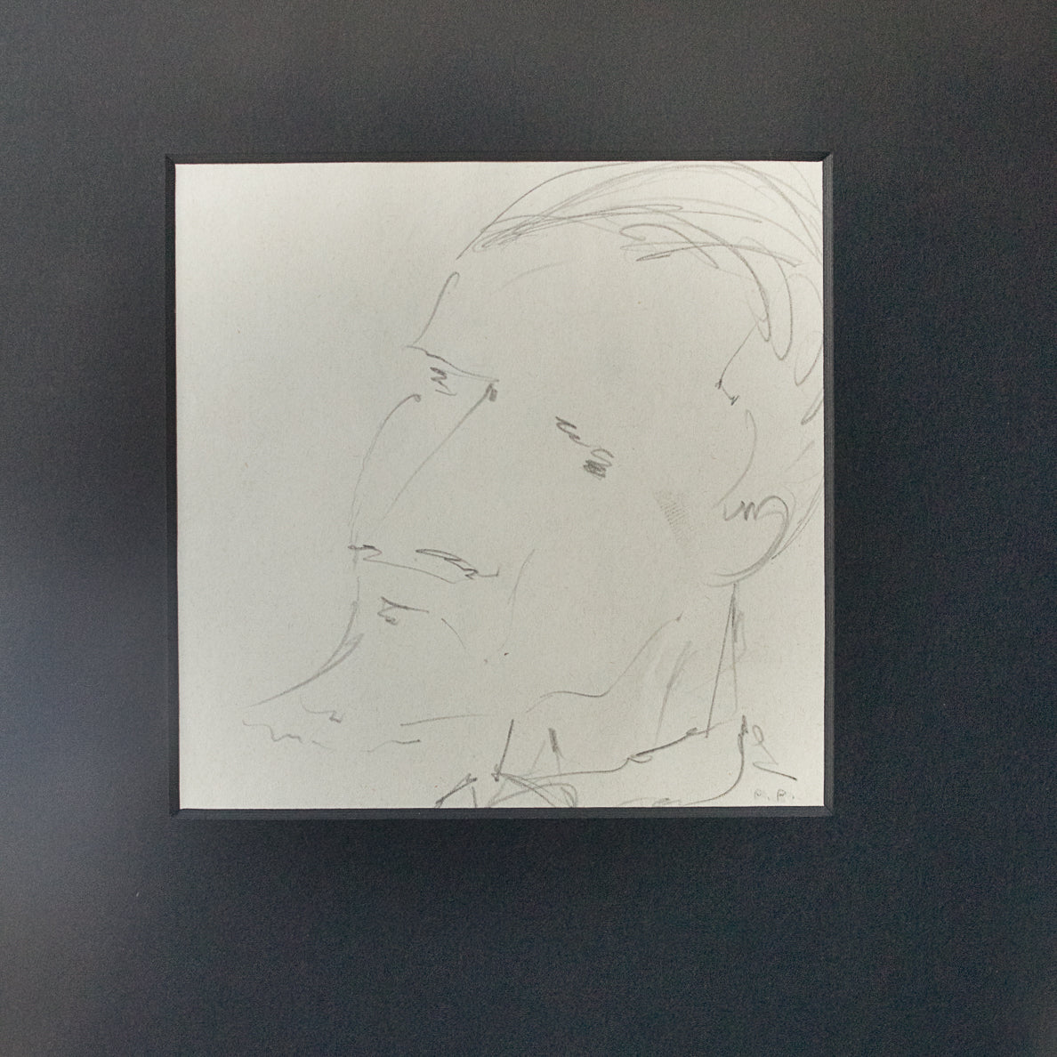 Dessin autoportrait encadré Pierre Pruvost