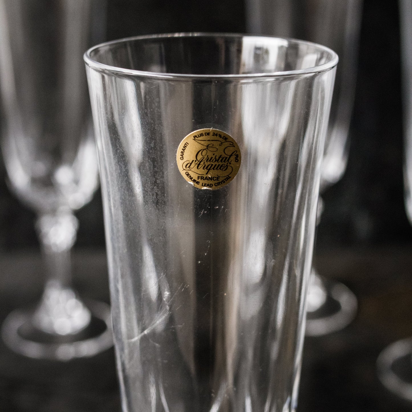 Ensemble de 6 flûtes à champagne en cristal
