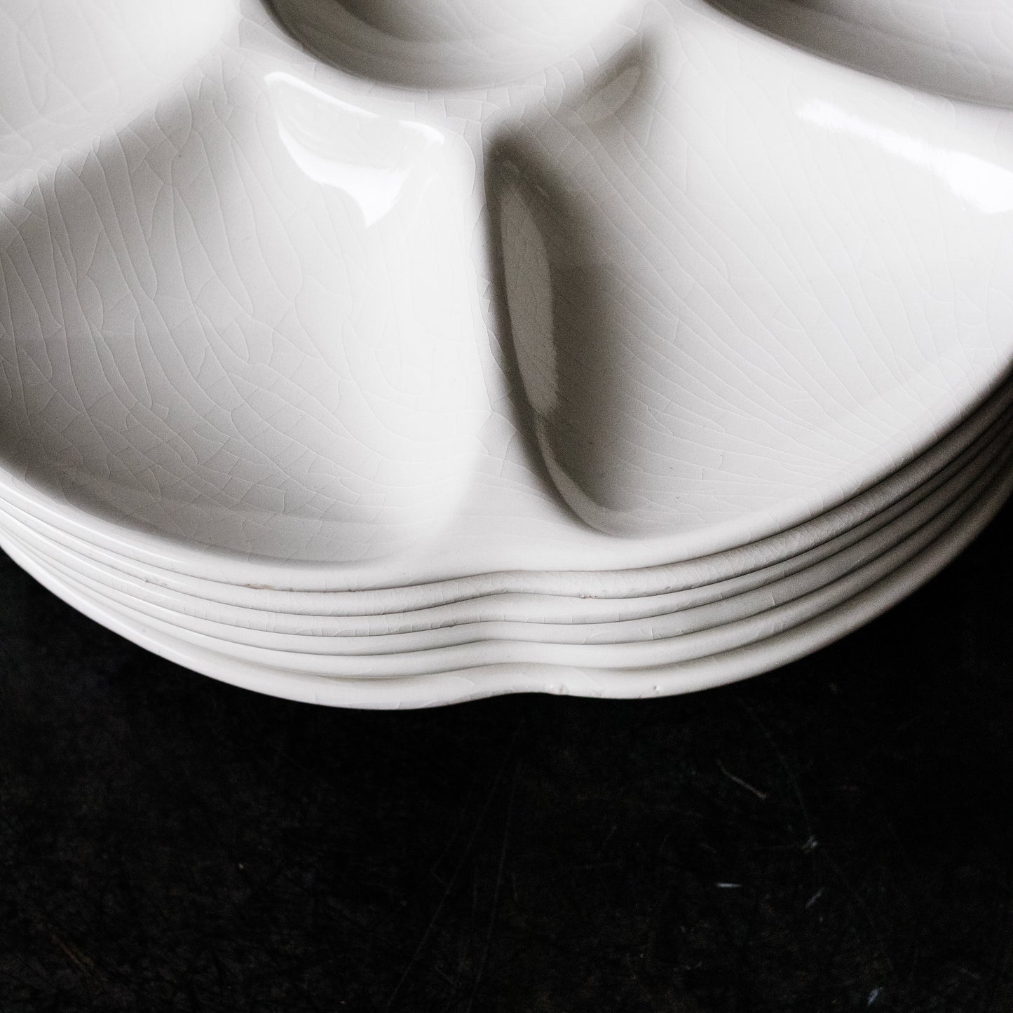 Ensemble de 6 assiettes à huîtres vintage Gien
