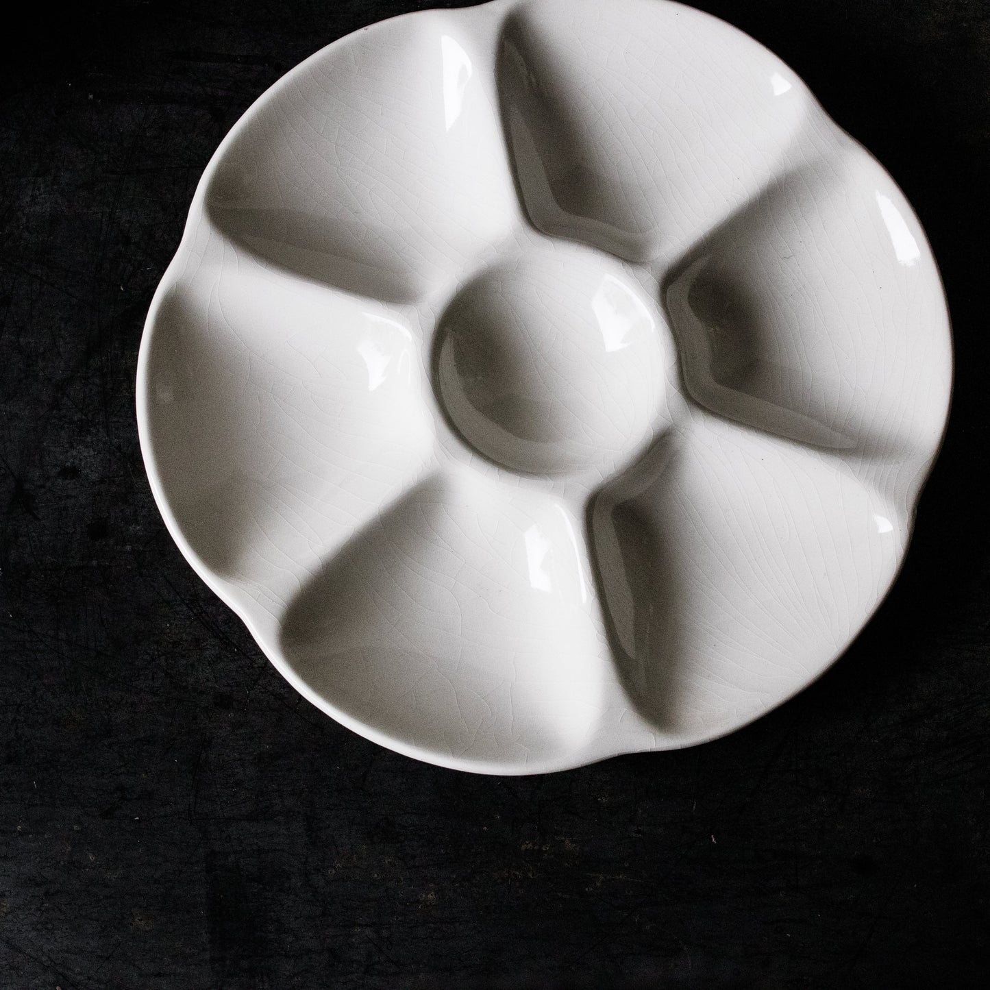 Ensemble de 6 assiettes à huîtres vintage Gien