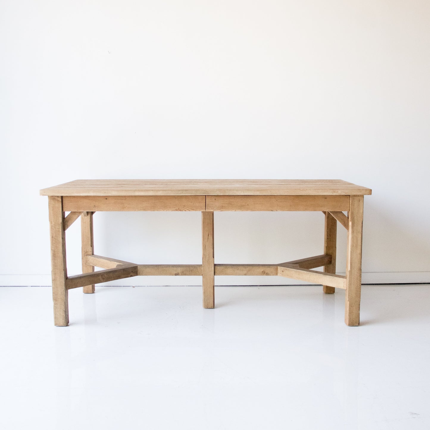 Table de travail en bois récupéré de style ferme | Échantillon de sol