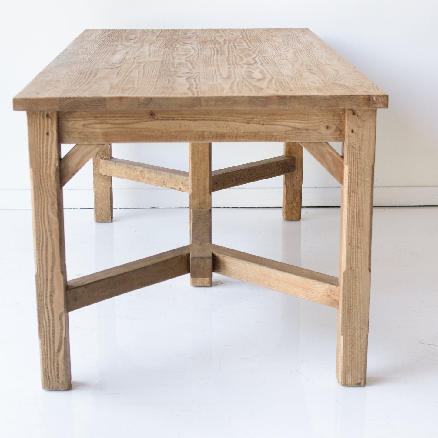 Table de travail en bois récupéré de style ferme | Échantillon de sol