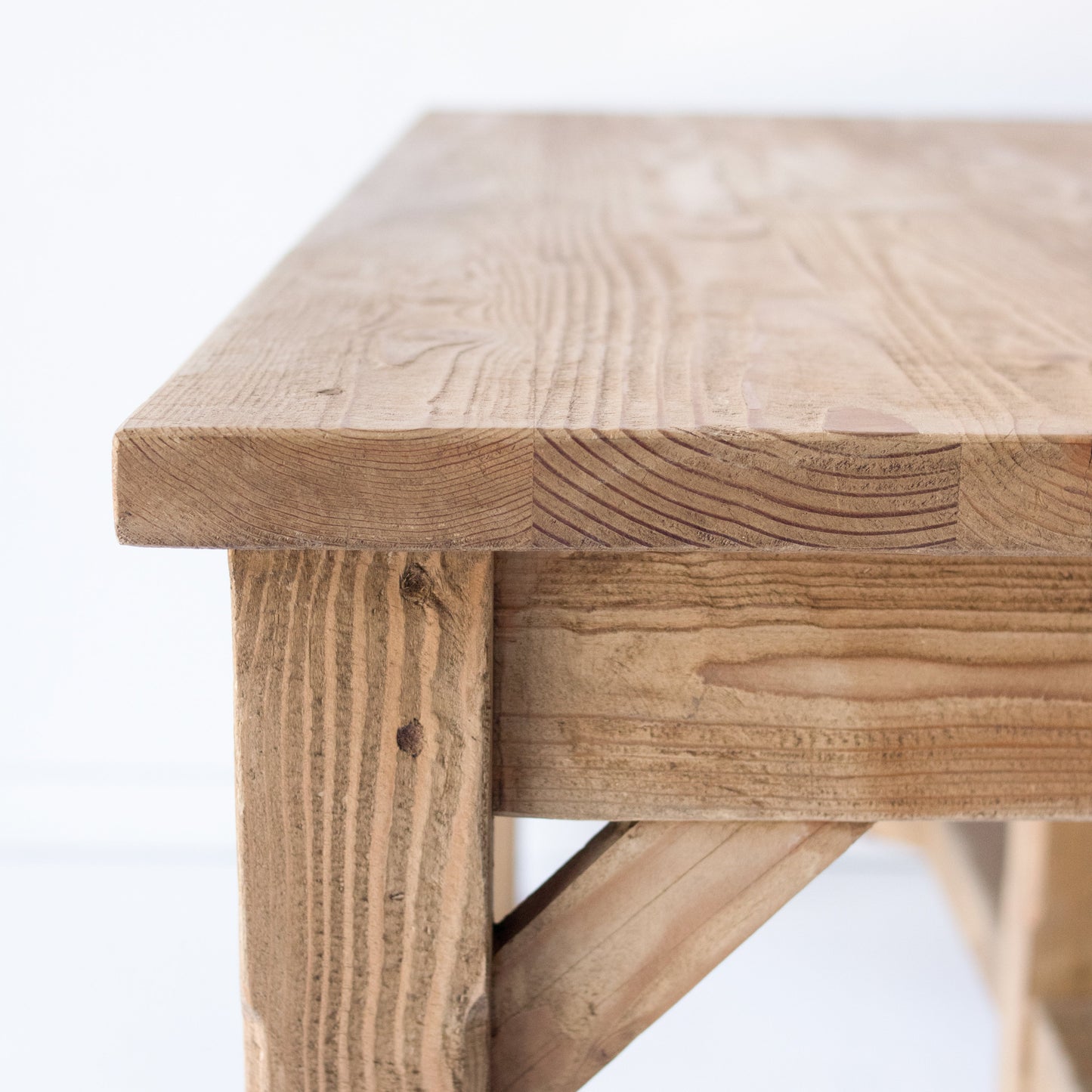 Table de travail en bois récupéré de style ferme | Échantillon de sol
