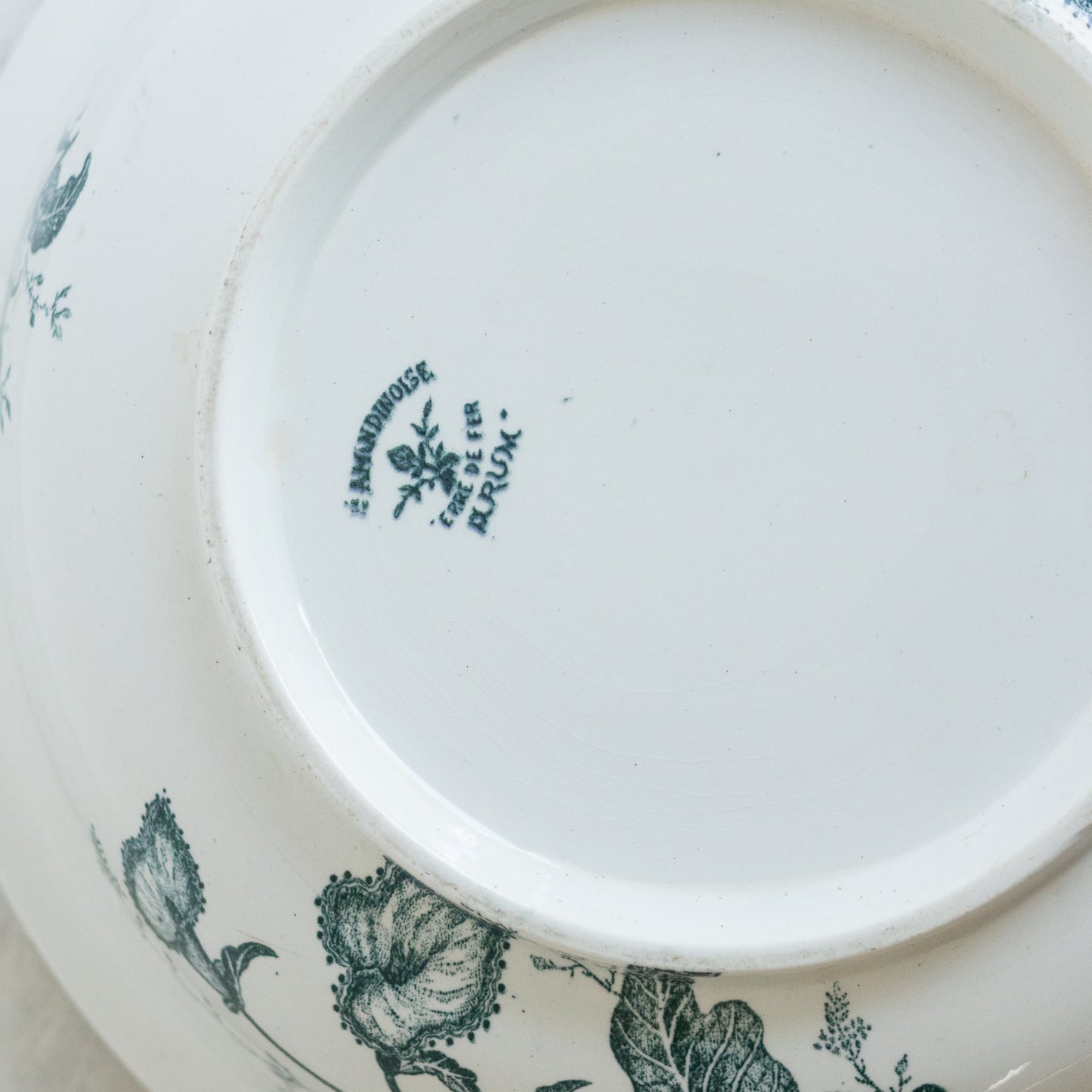 Bol antique en faïence avec fleurs de lys