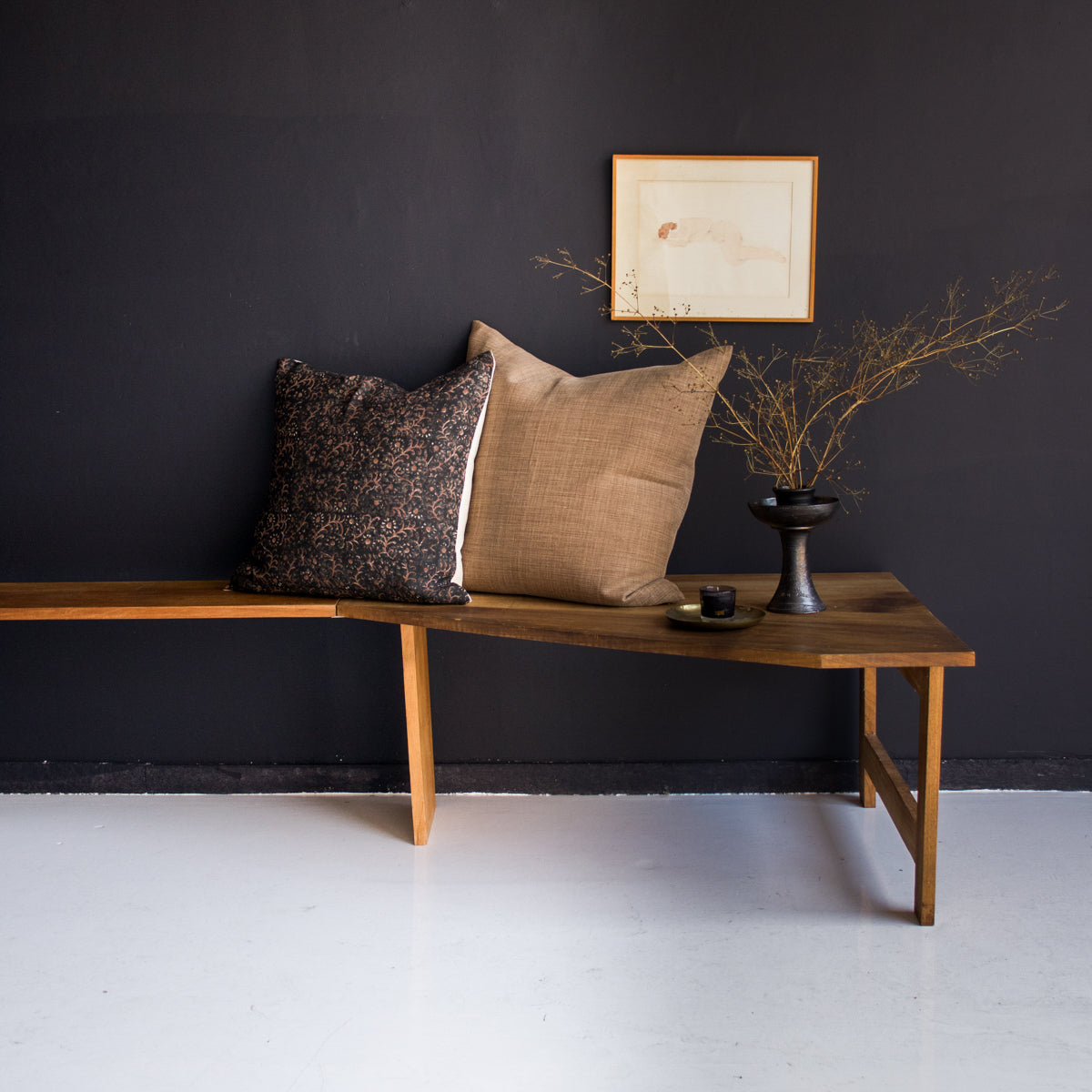 Banquette vintage en noyer