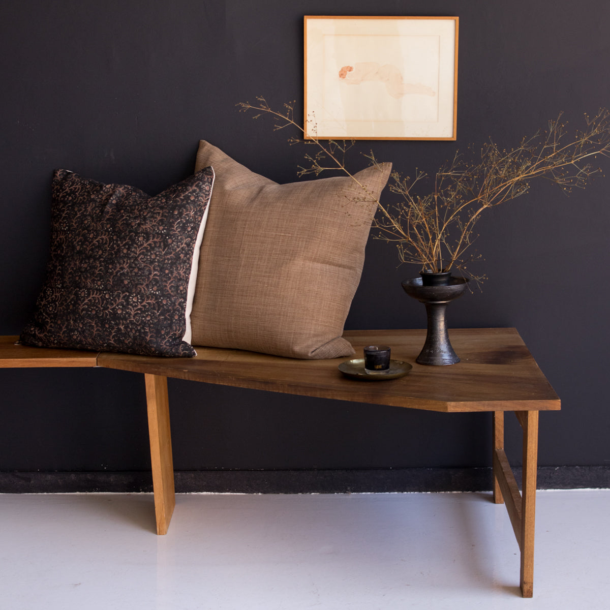 Banquette vintage en noyer