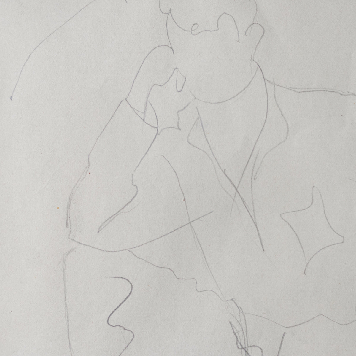 Dessin encadré avec un homme assis
