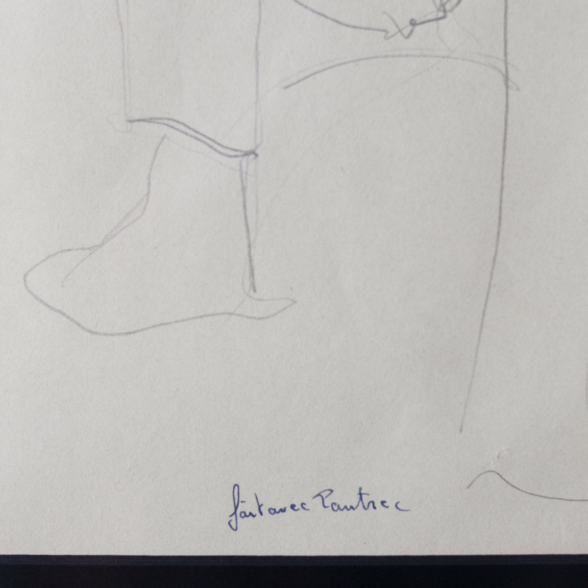 Dessin encadré avec un homme assis