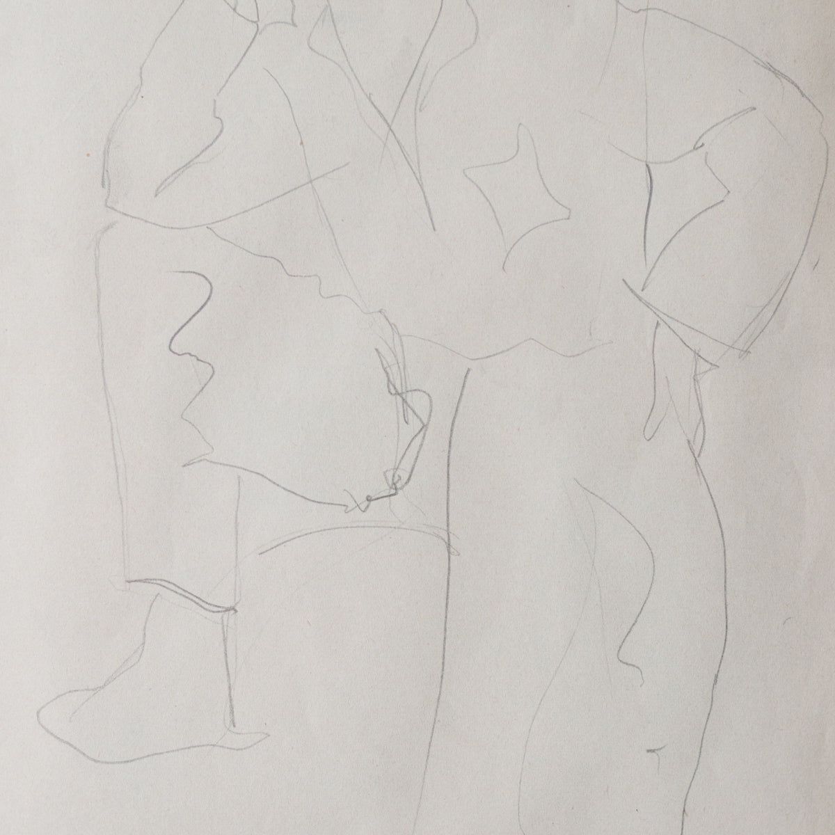 Dessin encadré avec un homme assis