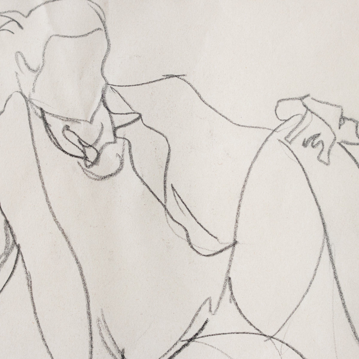 Dessin encadré représentant un homme assis | Guy Aubert