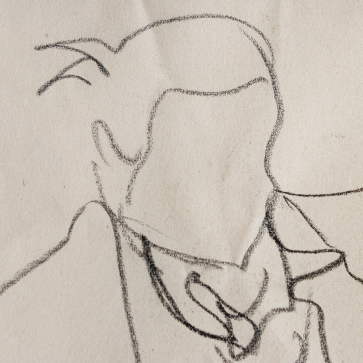 Dessin encadré représentant un homme assis | Guy Aubert