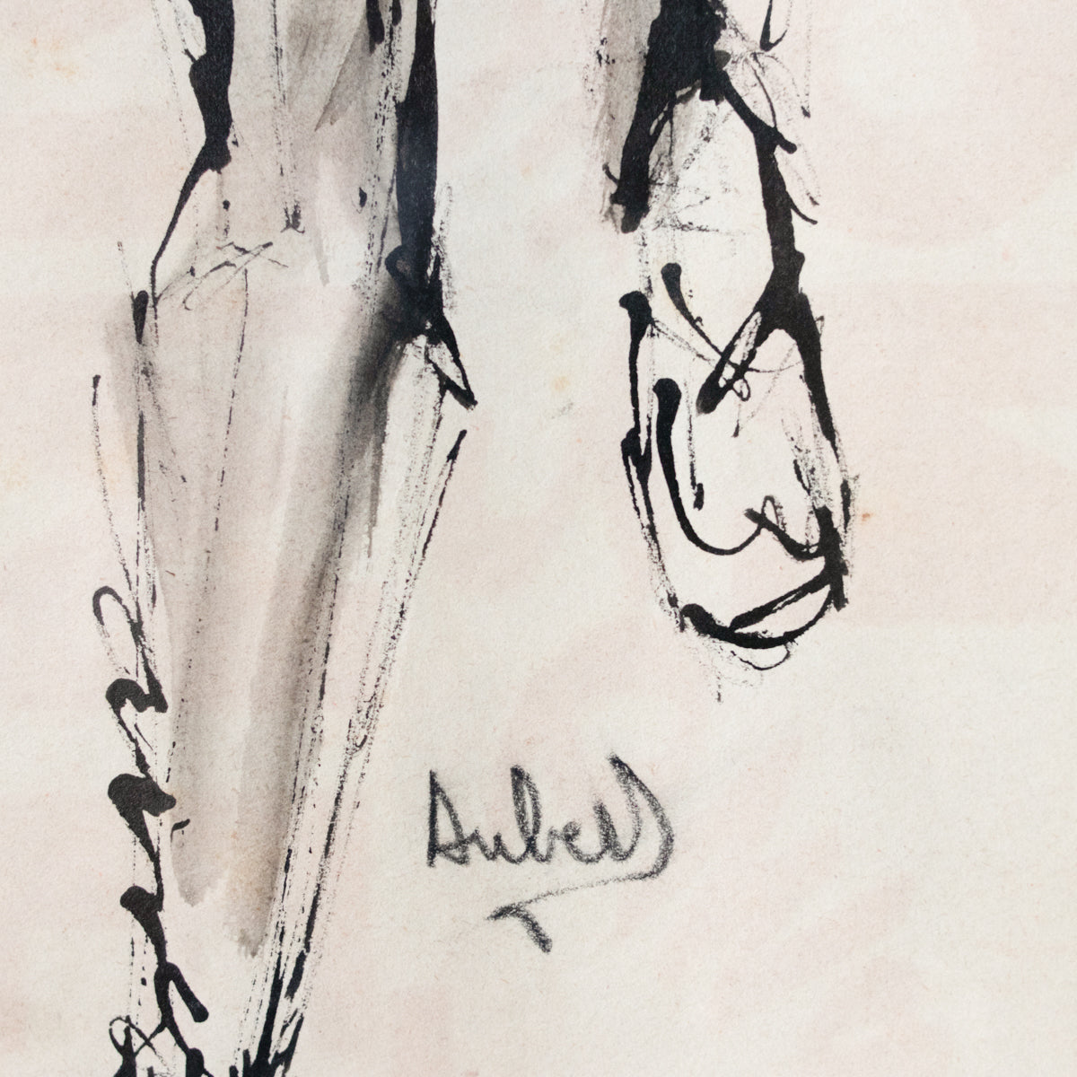 Aquarelle encadrée représentant un homme assis | Guy Aubert