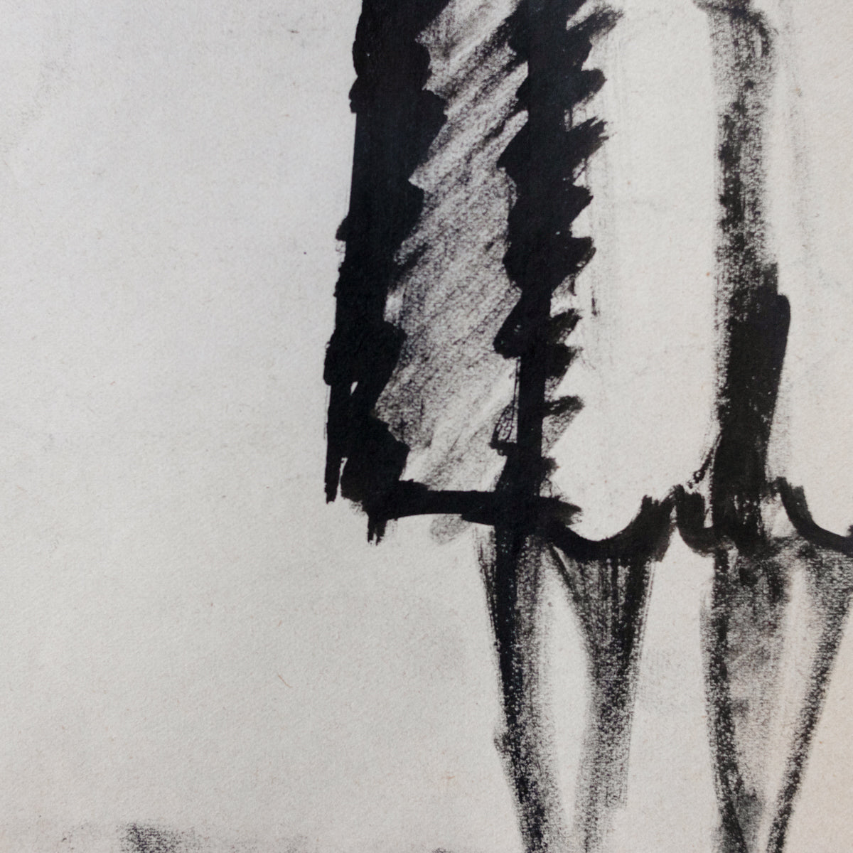 Encre et aquarelle encadrée : Femme aux mains sur les hanches | Guy Aubert