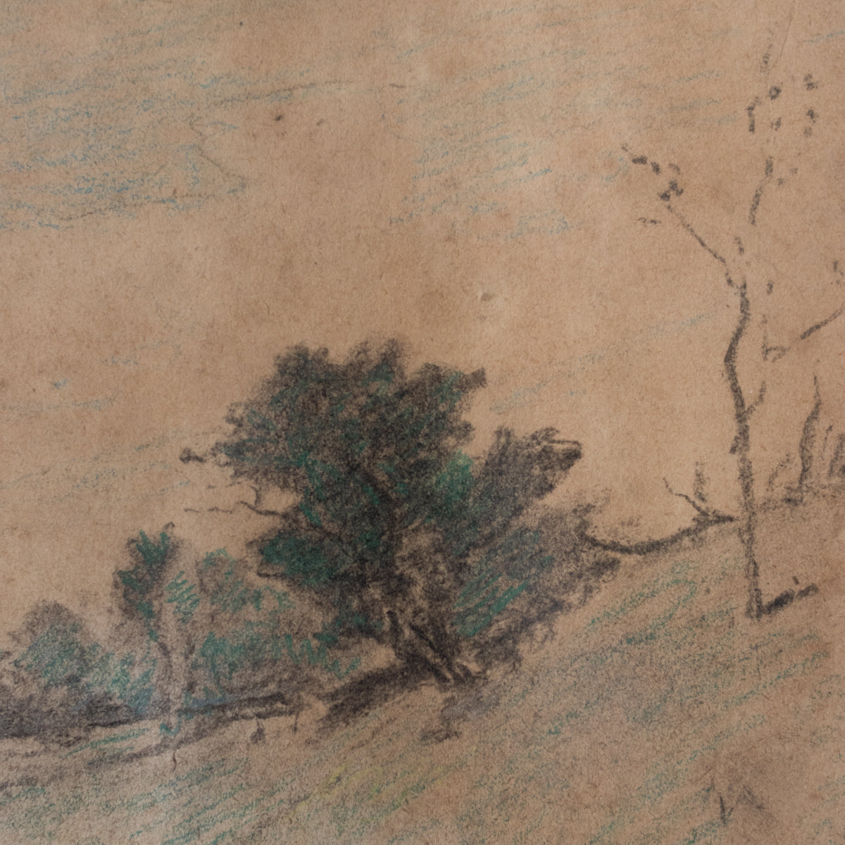 Dessin encadré sur papier journal | Paysage