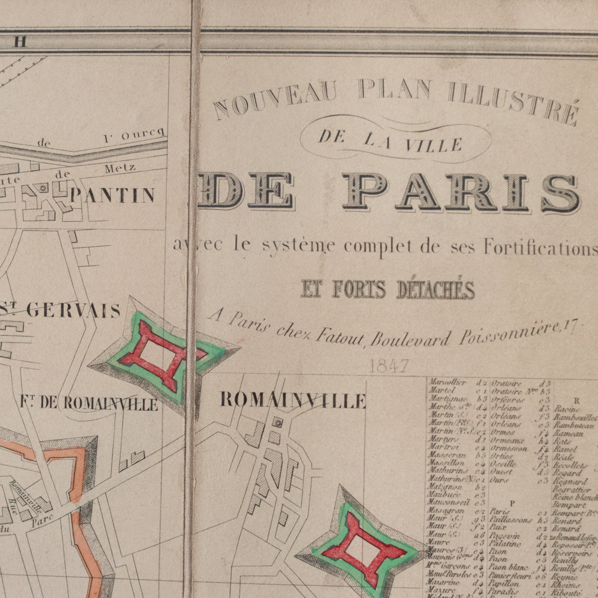 Carte encadrée de Paris