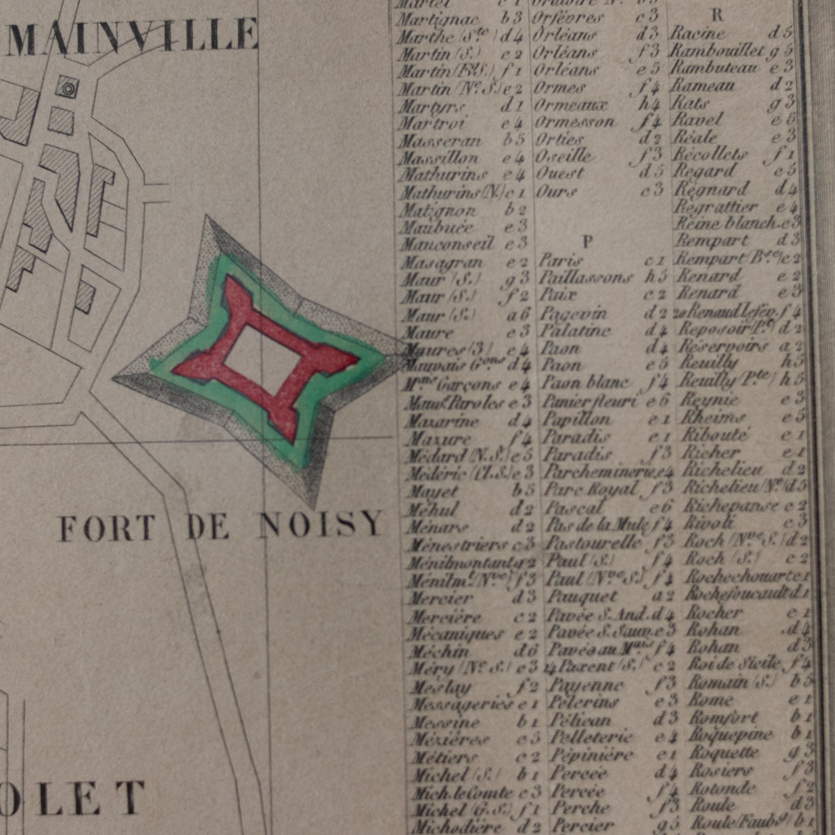 Carte encadrée de Paris