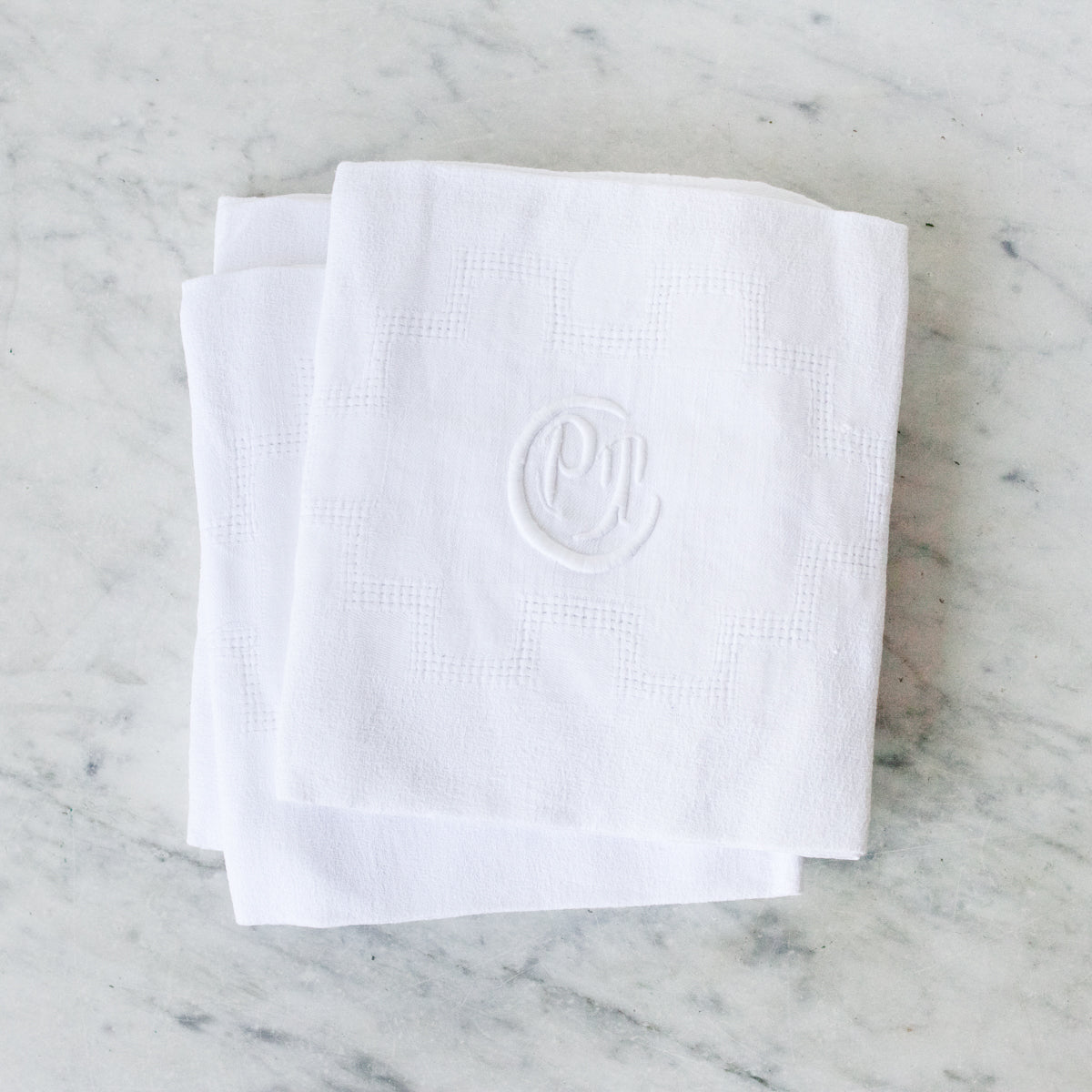 Lot de 5 serviettes monogrammées vintage | PT