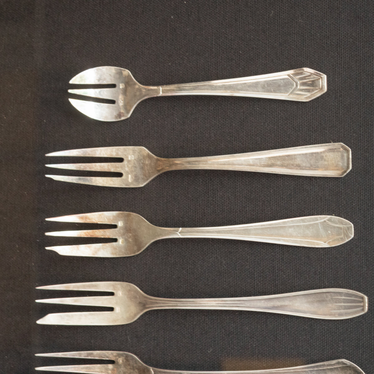 Coffret-fourchette en argent antique | Collection Art déco
