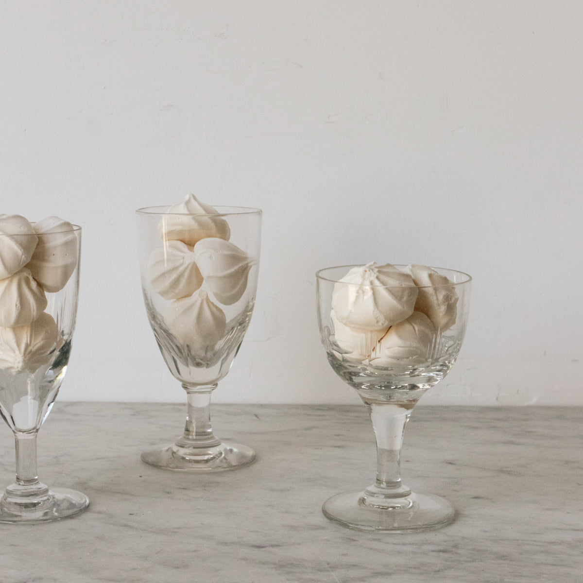 Trio de verres taillés à la main