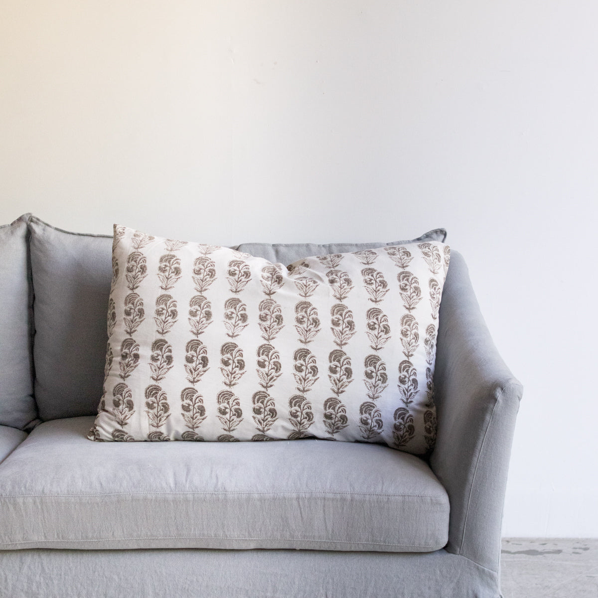 Coussin imprimé bloc | Bleuet gris français