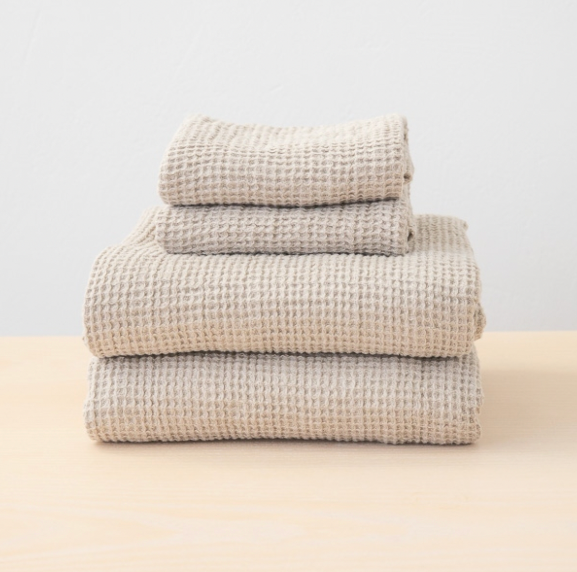Serviette gaufrée en lin | Naturel