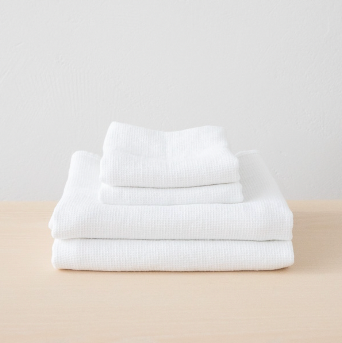 Serviette gaufrée en lin | Blanche