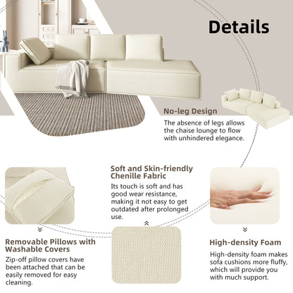 Canapé-lit d'intérieur moderne et élégant, 125 cm, aux lignes épurées, pour le salon, beige