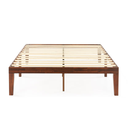 Cadre de lit plateforme classique en bois massif de 16 pouces, disponible en plusieurs finitions