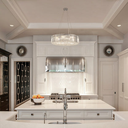 Lustre de ferme de 63 cm à 8 lumières, lustre en cristal, lustre tambour pour salle à manger, salon, chambre à coucher, cuisine