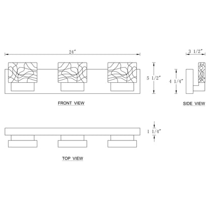 Applique murale à LED intégrée C Cattleya en acier inoxydable 3000 K avec abat-jour en verre artistique - Chrome