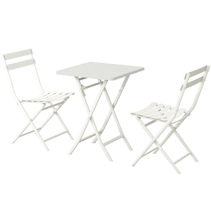 Ensemble bistro minimaliste de patio 3 pièces avec table carrée pliable et chaises - 3 pièces
