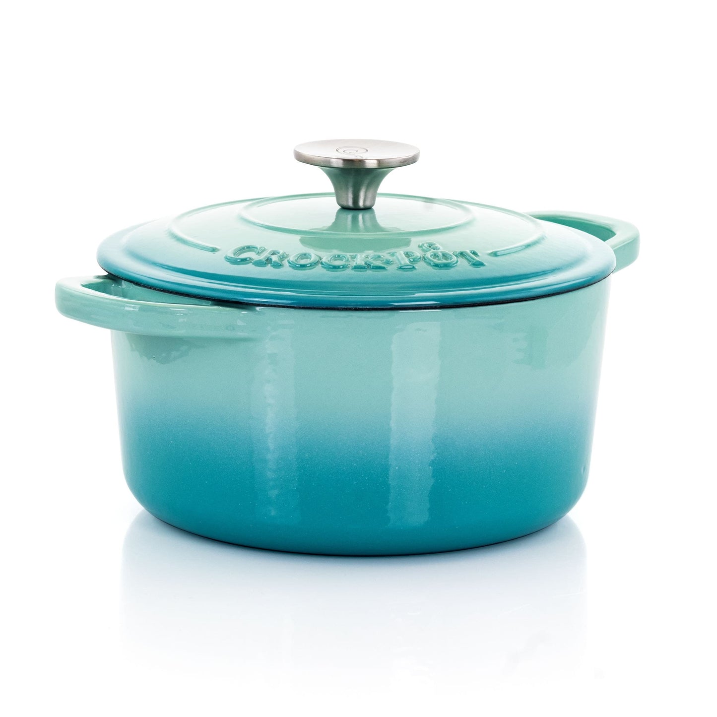 Cocotte en fonte émaillée de 3 litres, couleur bleu sarcelle arctique
