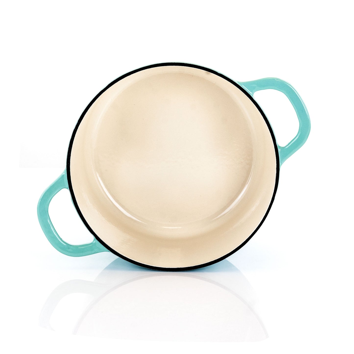 Cocotte en fonte émaillée de 3 litres, couleur bleu sarcelle arctique