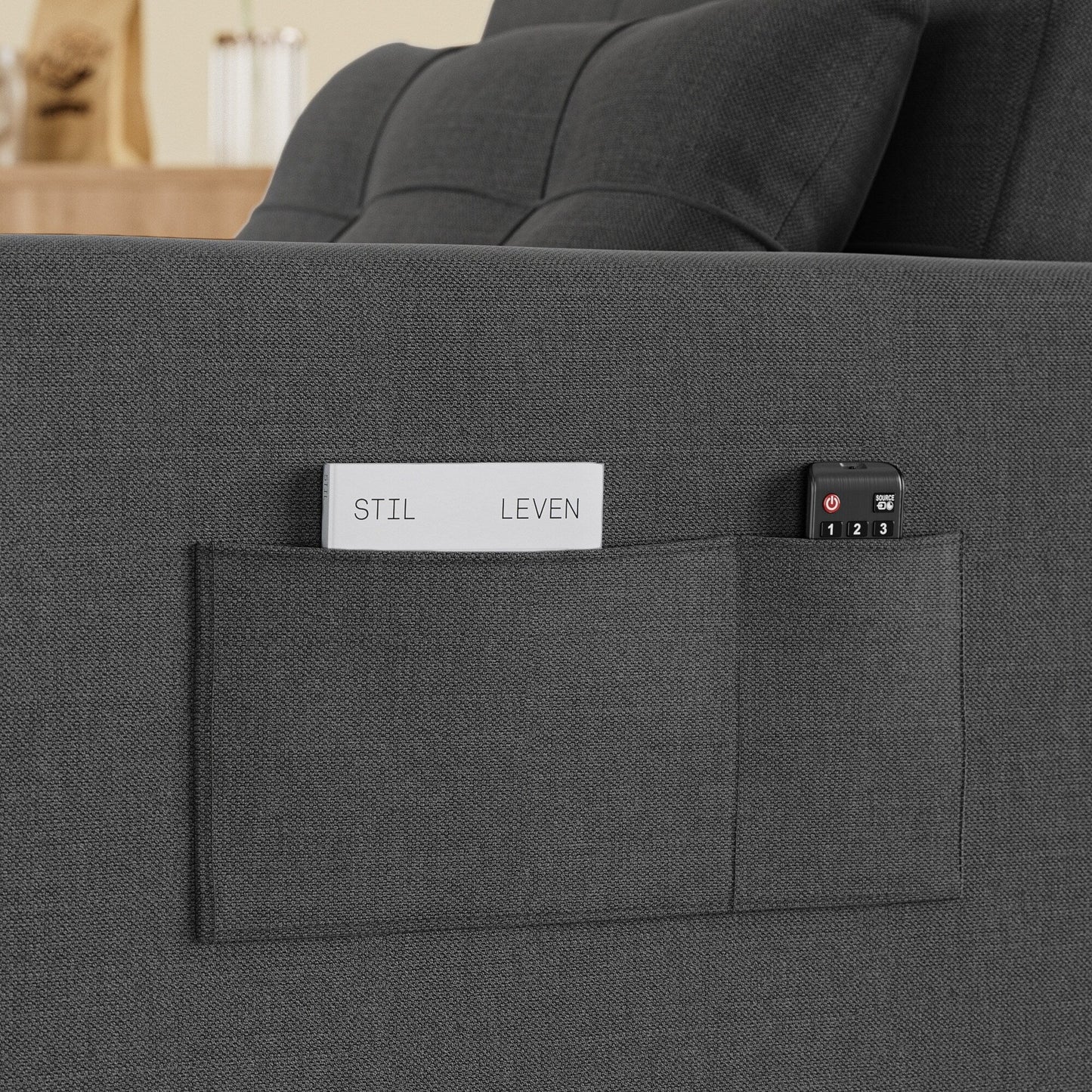 Canapé-lit gigogne 3 en 1, convertible, réglable, pliable et rembourré