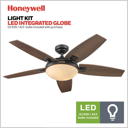 Ventilateur de plafond Honeywell Carmel 48 avec éclairage intégré et télécommande