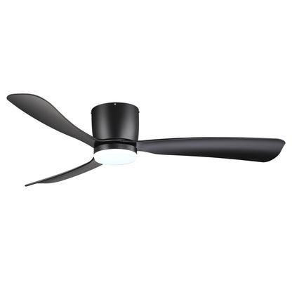 Ventilateur de plafond encastré à DEL noir/blanc de 52 pouces avec télécommande (3 pales)