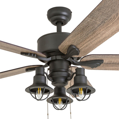 Ventilateur de plafond LED Prominence Home Sivan Bronze Farmhouse avec éclairage et télécommande