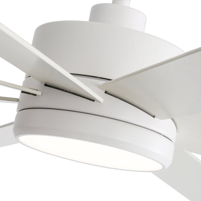 Ventilateur de plafond LED noir à 8 pales de 65 pouces avec éclairage et télécommande