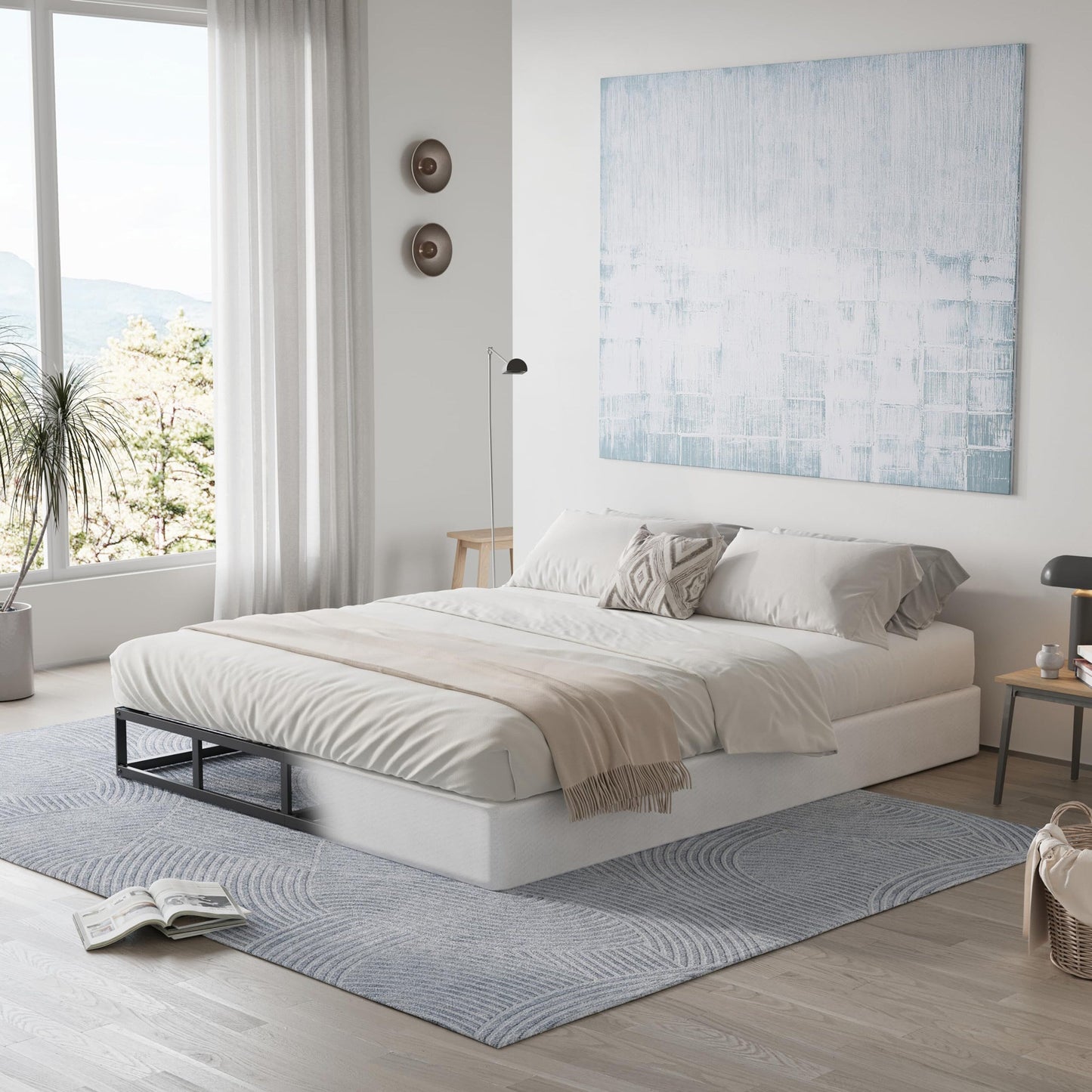 Sommier métallique FSCHOS de 7 pouces, sommier de base, sans pieds