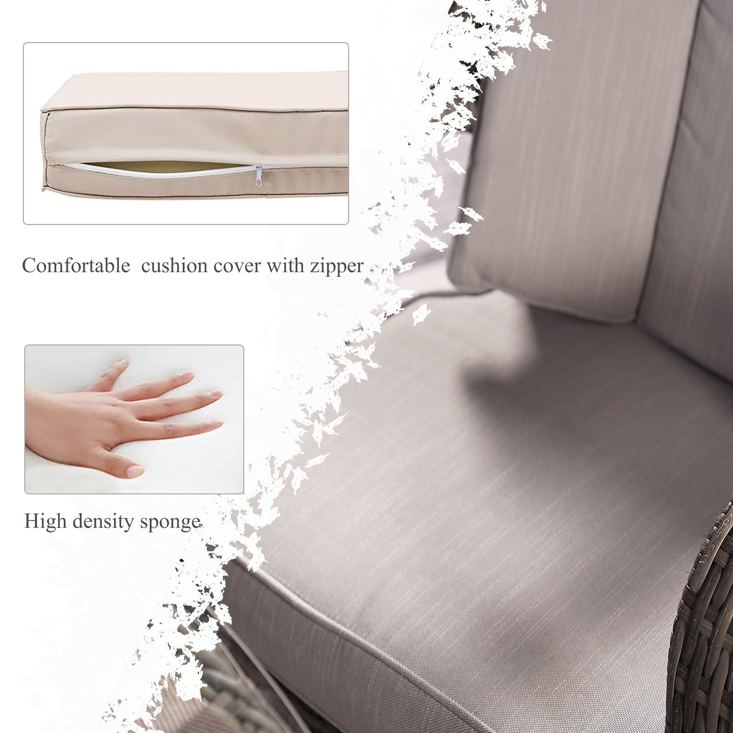 Ensemble de salle à manger rond en rotin et osier pour patio extérieur 7 pièces avec coussins par Moda Furnishings