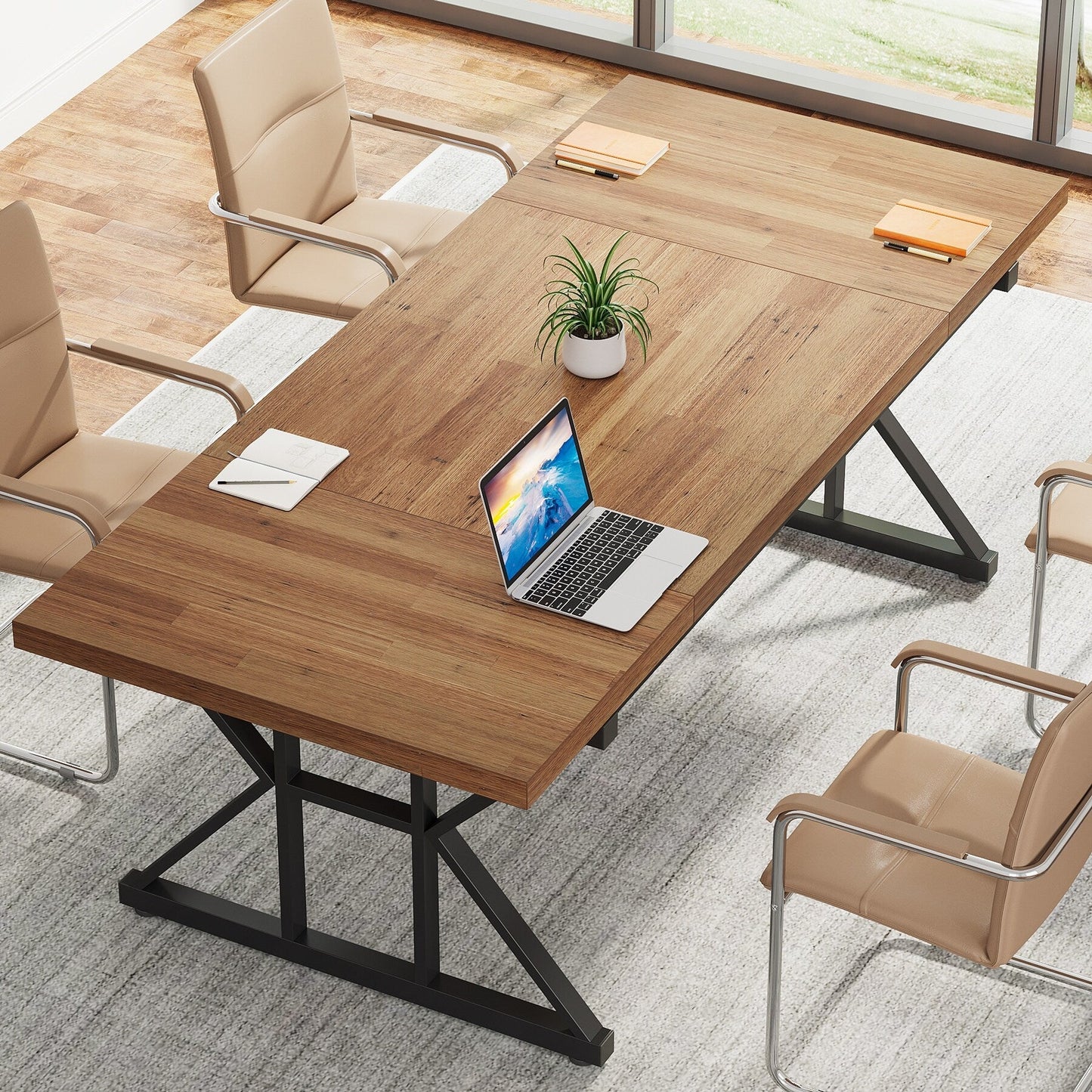 Bureau exécutif de 70,8 pouces, grand poste de travail informatique