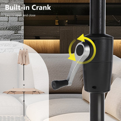 Ensemble de salle à manger de patio 8 pièces MAISON ARTS avec parasol de patio de 13 pieds