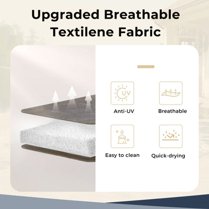 Ensemble de salle à manger de patio 8 pièces MAISON ARTS avec parasol de patio de 13 pieds