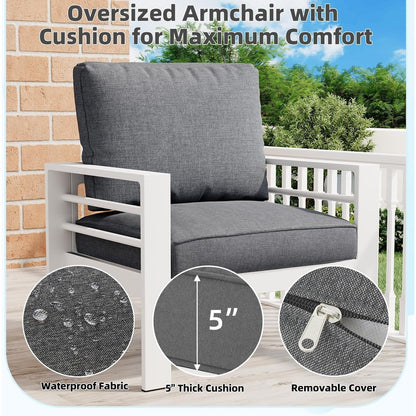 Ensemble de meubles de patio en aluminium AECOJOY 7 pièces Ensemble de conversation d'extérieur