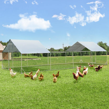 AECOJOY Grand poulailler en métal avec cage à poulets en métal