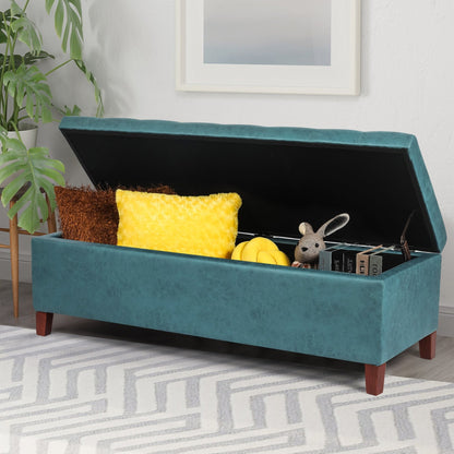 Banc ottoman de rangement en cuir reconstitué Adeco 50