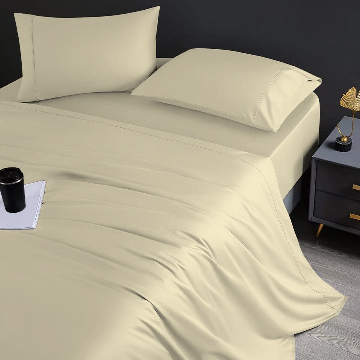 Parure de draps Aireolux en coton égyptien de luxe ultra-doux et soyeux 1000 fils