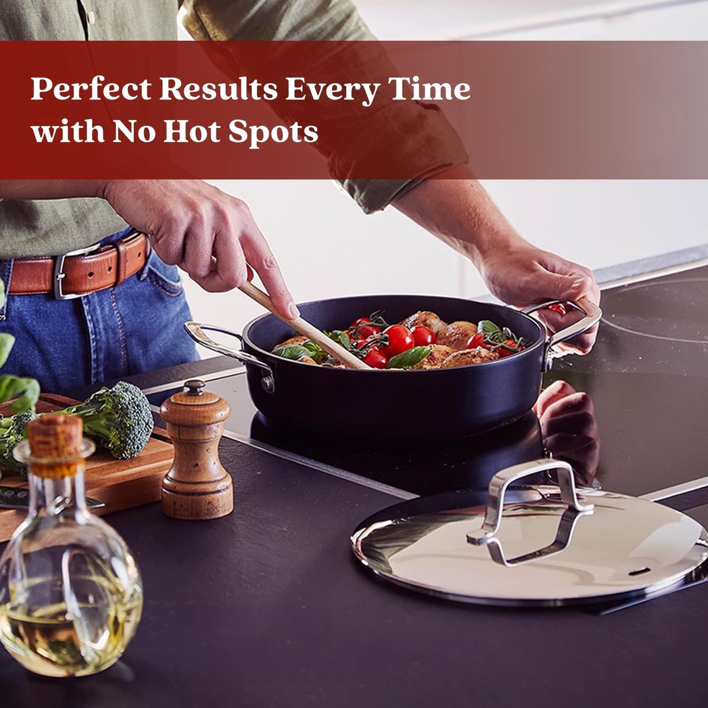 Batterie de cuisine en acier inoxydable et en céramique antiadhésive Alva Maestro