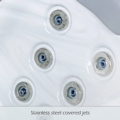 Maillot Buenospa 6 - Personne 46 - Spa à jets, blanc glacé, gris avec ozone et lumières LED